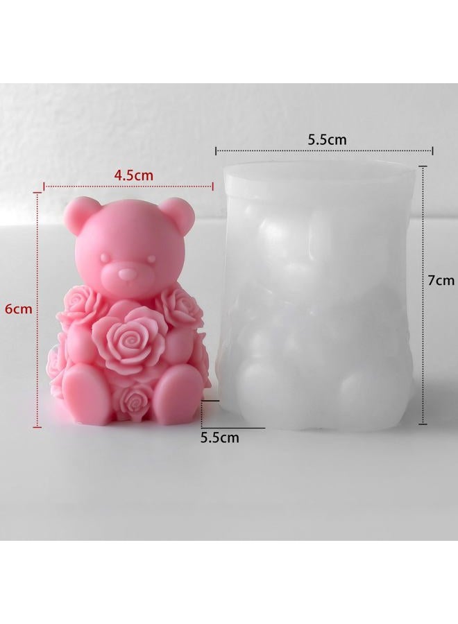ESEENS Rose Bear Heart Cylinder Candle & Resin Mold - Resin Casting Silicone Molds for Home Decor & Candle Making Wave Spiral Mold - Image 2