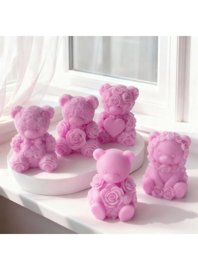 ESEENS Rose Bear Heart Cylinder Candle & Resin Mold - Resin Casting Silicone Molds for Home Decor & Candle Making Wave Spiral Mold - Image 4