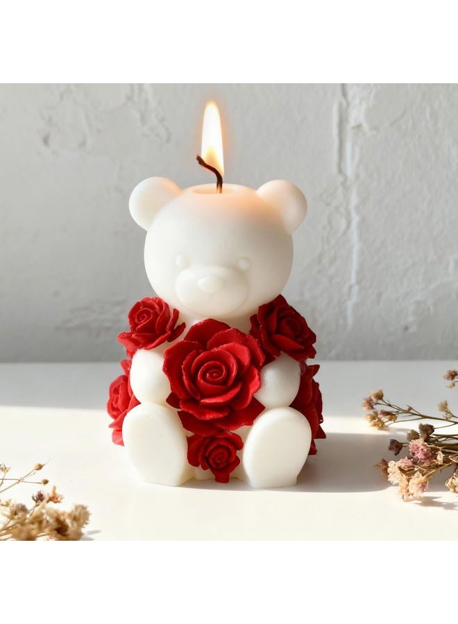 ESEENS Rose Bear Heart Cylinder Candle & Resin Mold - Resin Casting Silicone Molds for Home Decor & Candle Making Wave Spiral Mold - Image 1