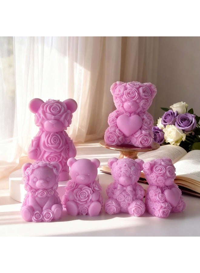 ESEENS Rose Bear Heart Cylinder Candle & Resin Mold - Resin Casting Silicone Molds for Home Decor & Candle Making Wave Spiral Mold - Image 3