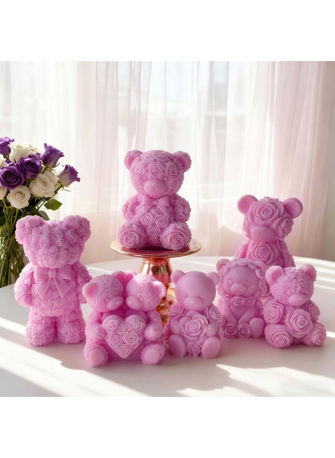 ESEENS Rose Bear Heart Cylinder Candle & Resin Mold - Resin Casting Silicone Molds for Home Decor & Candle Making Wave Spiral Mold - Image 5