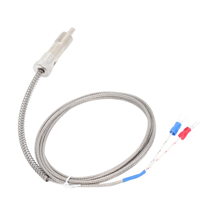 Thermocouple 0‑400℃ K Type Temperature Sensor Probe Compression Spring M12 Thread 2m / 6.56ft - Image 1