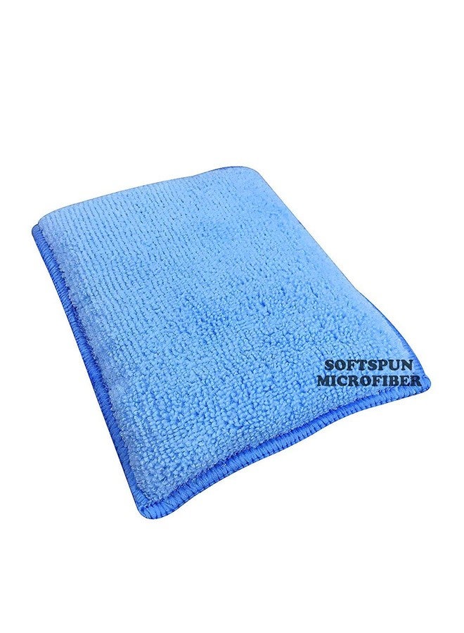 SOFTSPUN Microfiber Reusable Square Polishing Pad, 6 Pieces Set, (Sky Blue) Multipurpose. Ultra-Soft Applicator Pads with Finger Band Perfect Cleaning for car, Bike, Window, and More. - Image 3