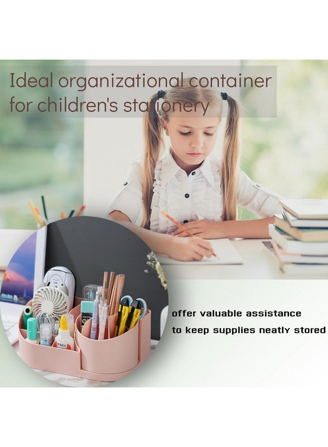 vulrian Makeup Brush Holder, 360° Rotating Desk Make up Organizers for Skin Care Products Organizer Case, Household Storage Organizer For Bedroom, Living Room (Pink) - Image 5