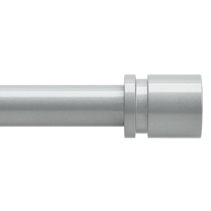 Byondeth Curtain Rods for Windows 16 to 88 Inches Adjustable Length 1 Inch Diameter Window Curtain Rod with Aluminium End Cap Silver Gray