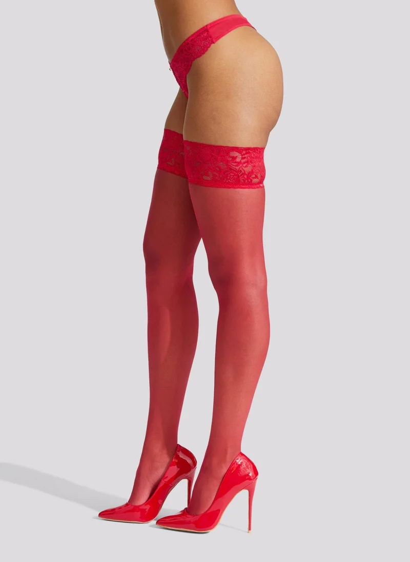 Ann Summers Ann Summers Lace Top Glossy Hold Ups