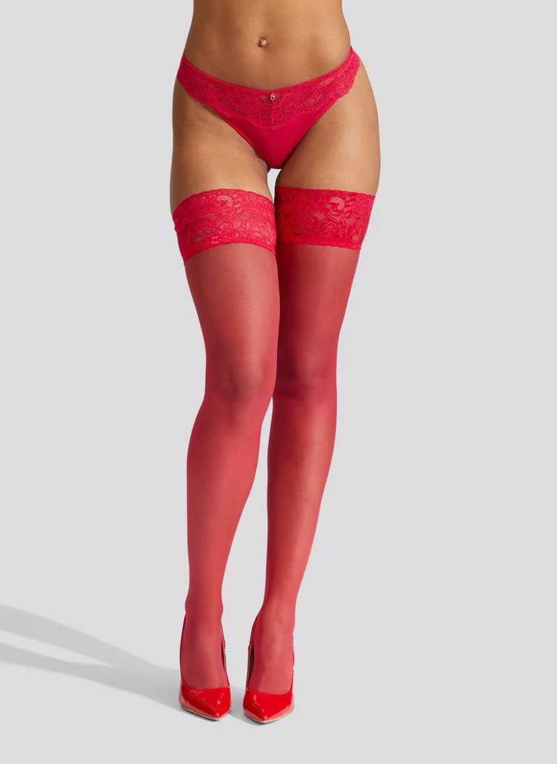 Ann Summers Ann Summers Lace Top Glossy Hold Ups