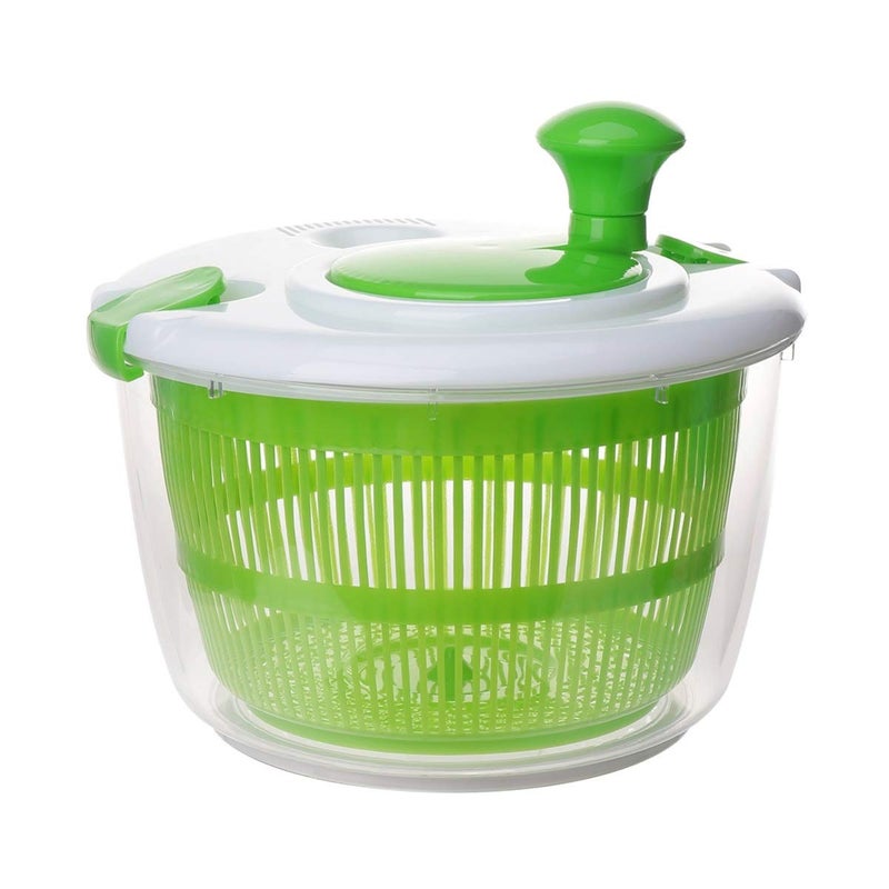 Hemoton Vegetable and Salad Spinner Reusable Vegetable Dryer Lettuce Drainer Kitchen Washing Basket for Restaurant Home (Green) - Image 3