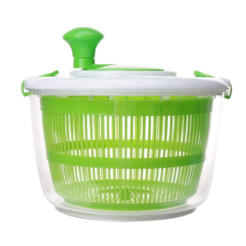 Hemoton Vegetable and Salad Spinner Reusable Vegetable Dryer Lettuce Drainer Kitchen Washing Basket for Restaurant Home (Green) - Image 1