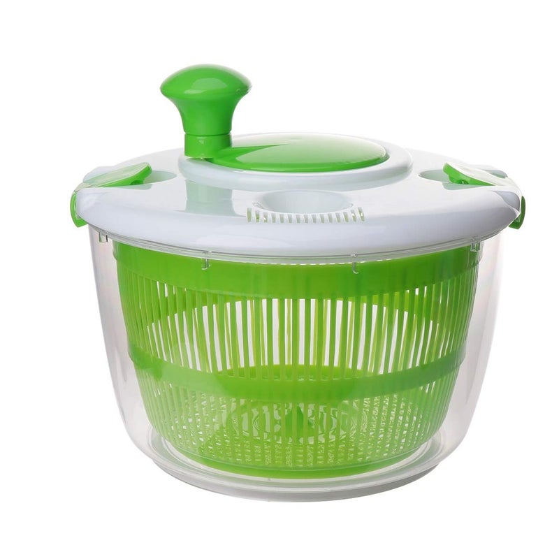 Hemoton Vegetable and Salad Spinner Reusable Vegetable Dryer Lettuce Drainer Kitchen Washing Basket for Restaurant Home (Green) - Image 2