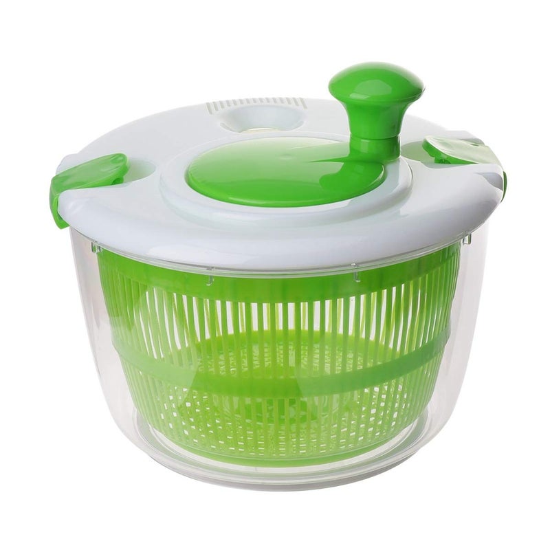 Hemoton Vegetable and Salad Spinner Reusable Vegetable Dryer Lettuce Drainer Kitchen Washing Basket for Restaurant Home (Green) - Image 4