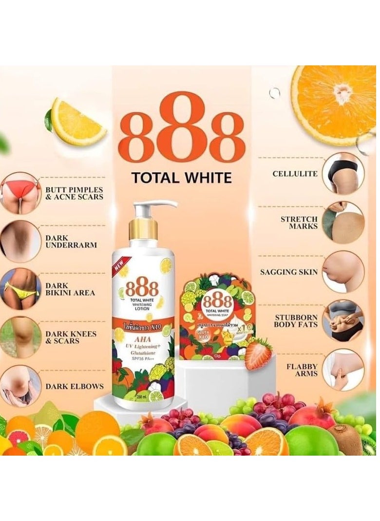 888 TOTAL WHITE - Whitening Lotion and Total White Glutathione Whitening Soap - Image 1