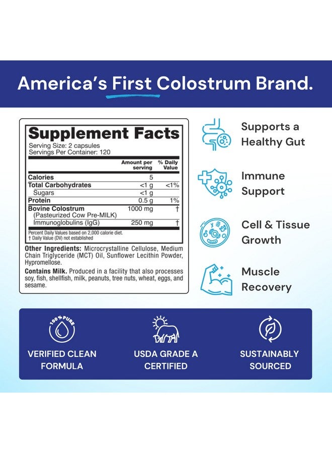 Symbiotics Colostrum 240ct Vegetable Capsules - Immunity Support - Lactoferrin Supplement & Colostrum Protein with Immunoglobulin - 25% lgG Antibodies - Gluten Free - Image 4