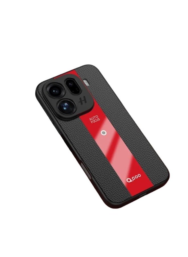 general Compatible with OPPO Find X9 Pro Luxury case TPU Frame & Electroplated Glass & Leather Back Cover for Find X9 Pro Camera Protection Shockproof Case - Image 1