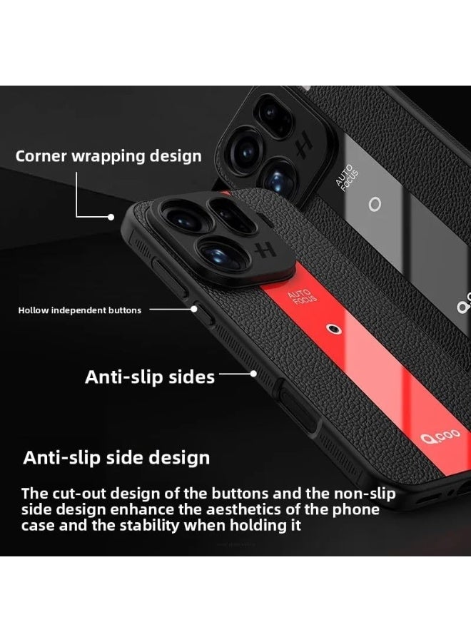 general Compatible with OPPO Find X9 Pro Luxury case TPU Frame & Electroplated Glass & Leather Back Cover for Find X9 Pro Camera Protection Shockproof Case - Image 4