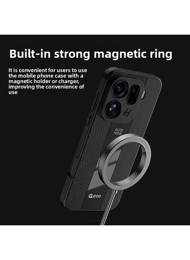 general Compatible with OPPO Find X9 Pro Luxury case TPU Frame & Electroplated Glass & Leather Back Cover for Find X9 Pro Camera Protection Shockproof Case - Image 2