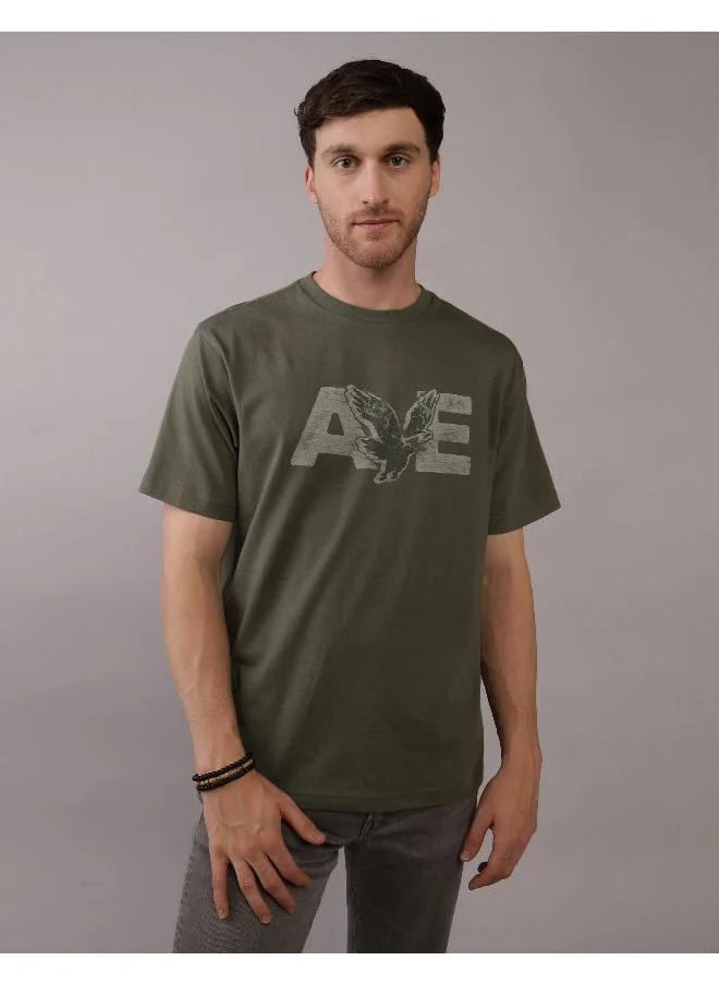 American Eagle Logo Crew Neck Graphic T-Shirt