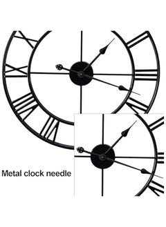 HOOKOR Large Wall Clocks Non-Ticking Silent, 16 inch Operated Oversized Metal Round Roman Numerals European Industrial Wall Clocks, for Home Kitchen Living Room Office Decor (black)  - Image 5