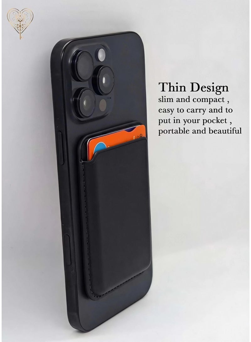 كيامور محفظة ماج سيف متوافقة مع آيفون 16 وآيفون 15 برو ماكس  حامل بطاقات ائتمان مغناطيسي آمن  جلد نباتي  محفظة بطاقات مغناطيسية متوافقة مع أجهزة آبل آيفون 16، 15، 14، 13، 12  تأتي مع علبة هدية - Image 4