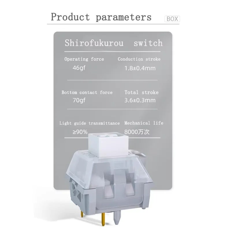 Kailh BOX White Owl Switch, 60g, 5-Pin, RGB Tactile, Hot-Swap, for Aula F75 and Ajazz AK820 Mechanical Keyboard - Image 3