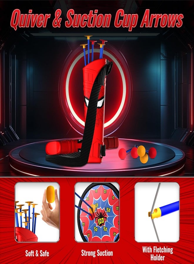 Motivekit Spider Bow and Arrow Set for Kids, 2 Pack Led Archery Set, Bow Arrow Set with 20 Suction Cup Arrows, Target with Stand & 6 Target Cans, Birthday Gift Bow and Arrow Set for Kids 4-6 - Image 4