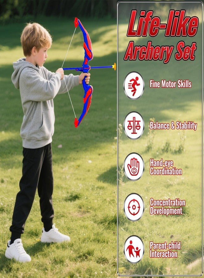 Motivekit Spider Bow and Arrow Set for Kids, 2 Pack Led Archery Set, Bow Arrow Set with 20 Suction Cup Arrows, Target with Stand & 6 Target Cans, Birthday Gift Bow and Arrow Set for Kids 4-6 - Image 5