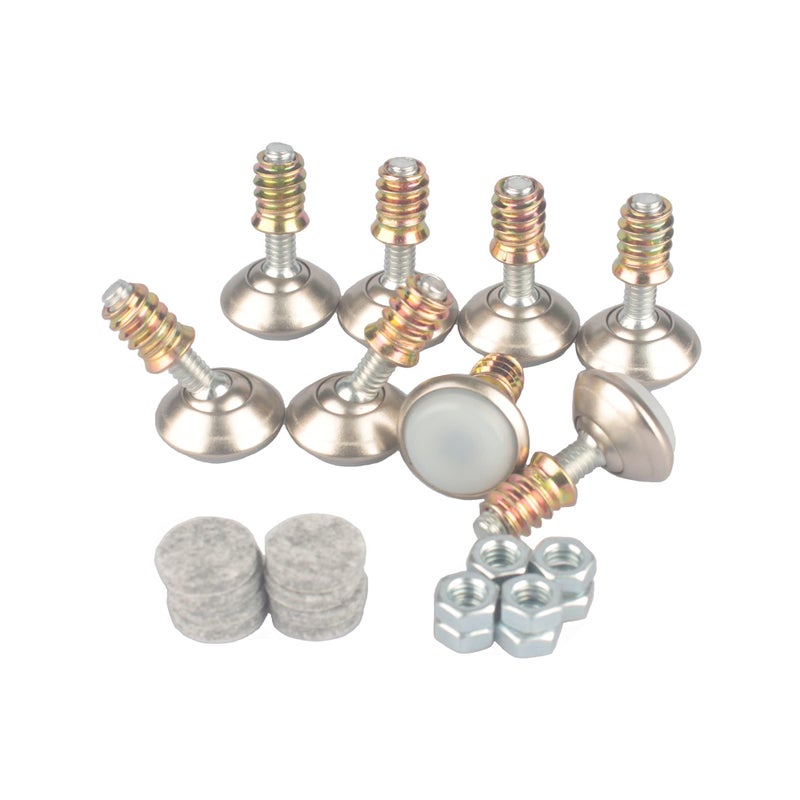 HUAYY HUAYY Furniture Levelers Swivel FeetAngle Height Adjustable1420 Nut Inserts Kits8 SetsHeavy Duty Leveling Legs for Table Chairs Cabinets Sofawith HighDensity SelfAdhesive Felt Pads 
