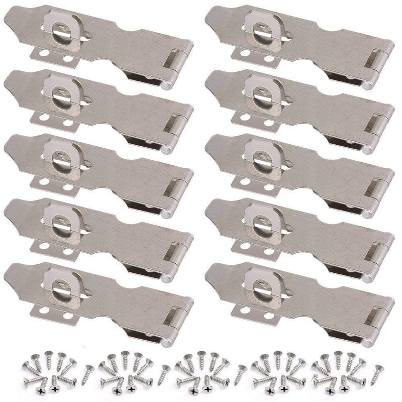 Wideskall 4"" inch Zinc Plated Swivel Safety Hasp and Staple with Screws (Pack of 10) - Image 1
