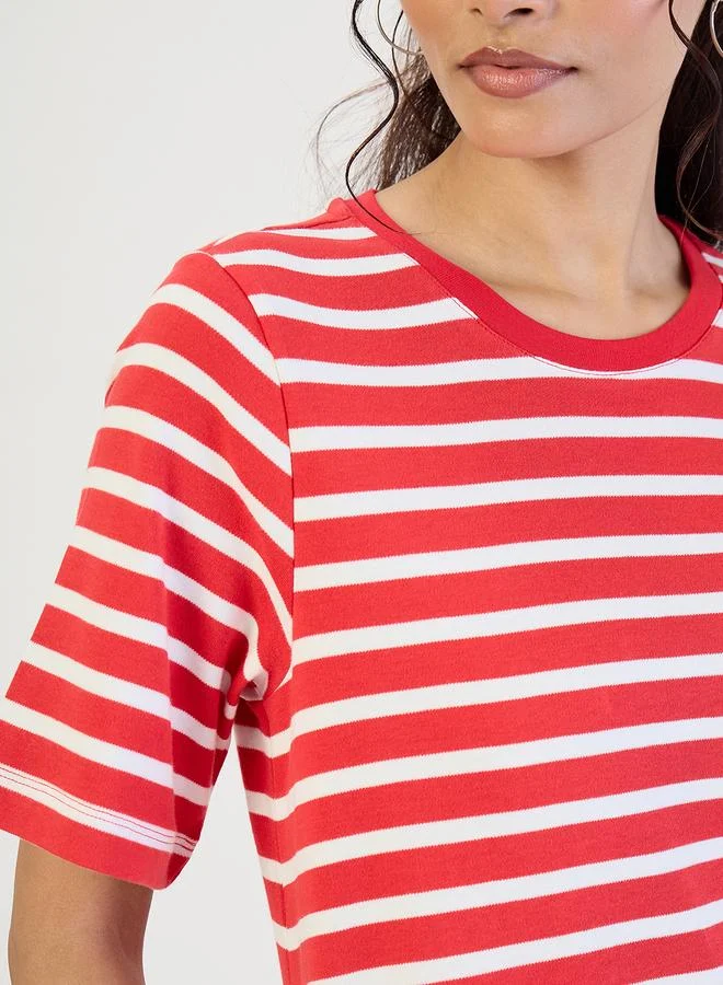 Femmella  Red Striped Knit Midi Dress for Women | Best Price UAE