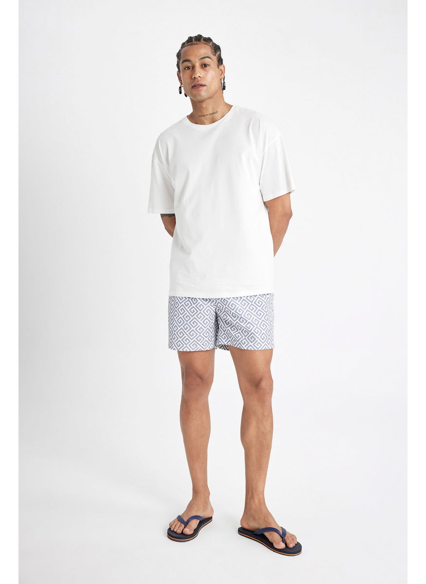 DeFacto Man Patterned Mesh Lined Short Swim Shorts  - Image 1