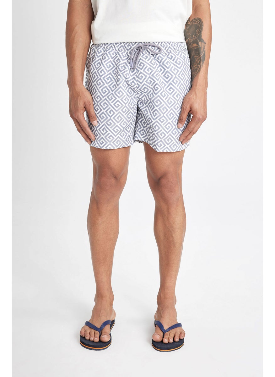 DeFacto Man Patterned Mesh Lined Short Swim Shorts  - Image 4