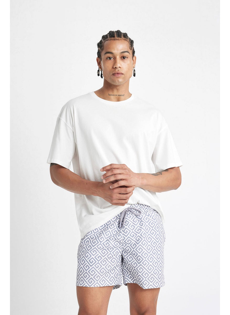 DeFacto Man Patterned Mesh Lined Short Swim Shorts  - Image 2