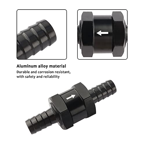Aokdom 3/8" Fuel Check Valve,Engraved with Flow Direction,Aluminium Alloy One Way Valve for Air Fuel Oil Diesel Gas E85 or Other Liquid Transfer Check Valve Car Parts (10mm) - Image 5
