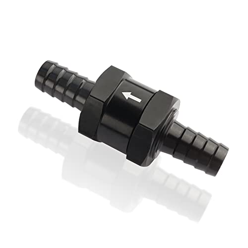 Aokdom 3/8" Fuel Check Valve,Engraved with Flow Direction,Aluminium Alloy One Way Valve for Air Fuel Oil Diesel Gas E85 or Other Liquid Transfer Check Valve Car Parts (10mm) - Image 1