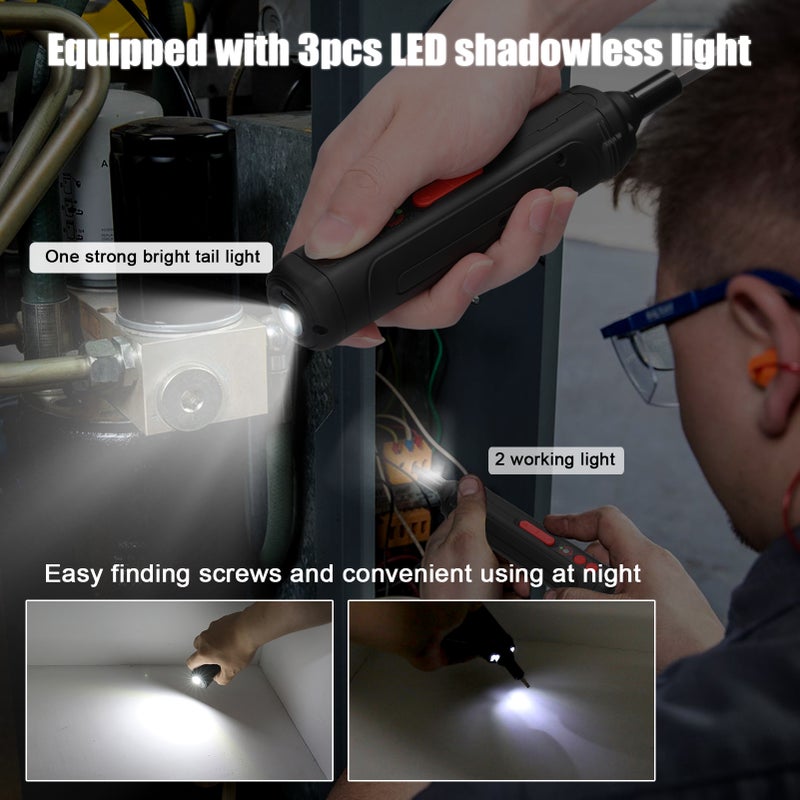 250r/min 3.0Nm Screwdriver Metal Bits Set Multifunctional Screwdrivers Repairing Tool Kit Electric Screw Driver with 3pcs LED Light for Mobilephones Computers Home Appliances - Image 2