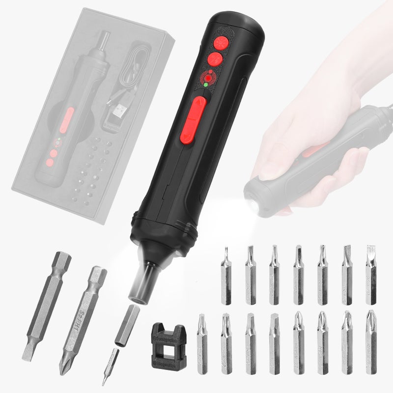 250r/min 3.0Nm Screwdriver Metal Bits Set Multifunctional Screwdrivers Repairing Tool Kit Electric Screw Driver with 3pcs LED Light for Mobilephones Computers Home Appliances - Image 1