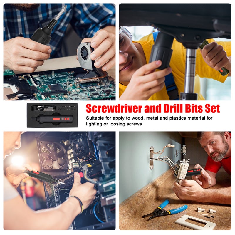 250r/min 3.0Nm Screwdriver Metal Bits Set Multifunctional Screwdrivers Repairing Tool Kit Electric Screw Driver with 3pcs LED Light for Mobilephones Computers Home Appliances - Image 4