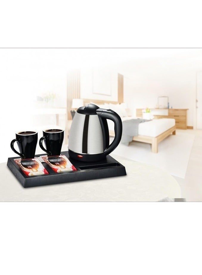 NEEHOON Electric Hotel Kettle Set - 1200ML, 1350W, with 2 Cups & Base - Image 2