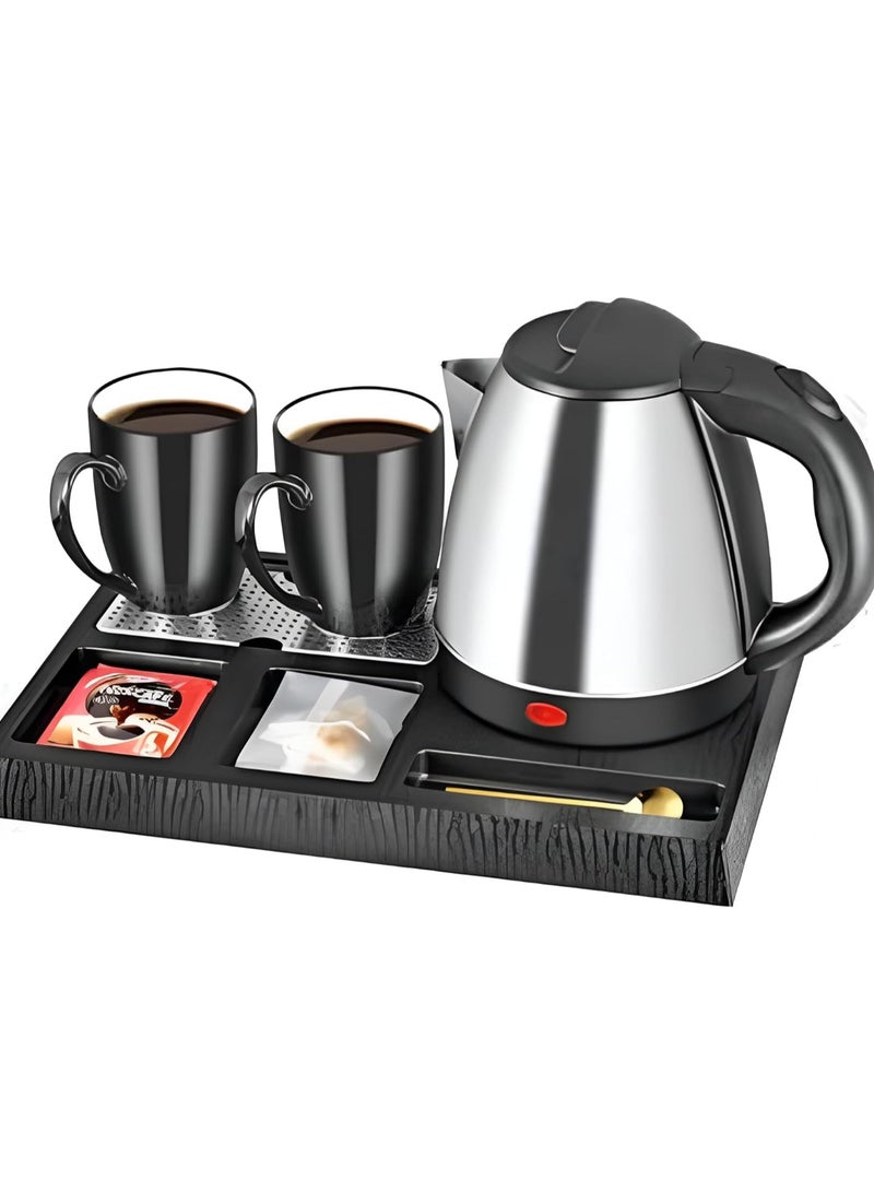 NEEHOON Electric Hotel Kettle Set - 1200ML, 1350W, with 2 Cups & Base - Image 3