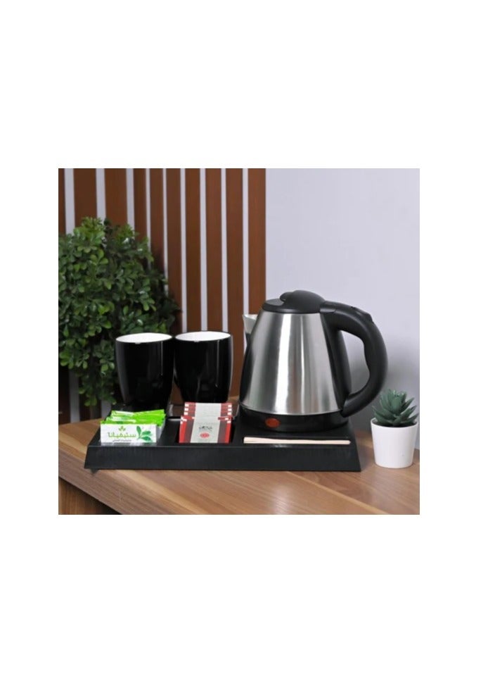 NEEHOON Electric Hotel Kettle Set - 1200ML, 1350W, with 2 Cups & Base - Image 5