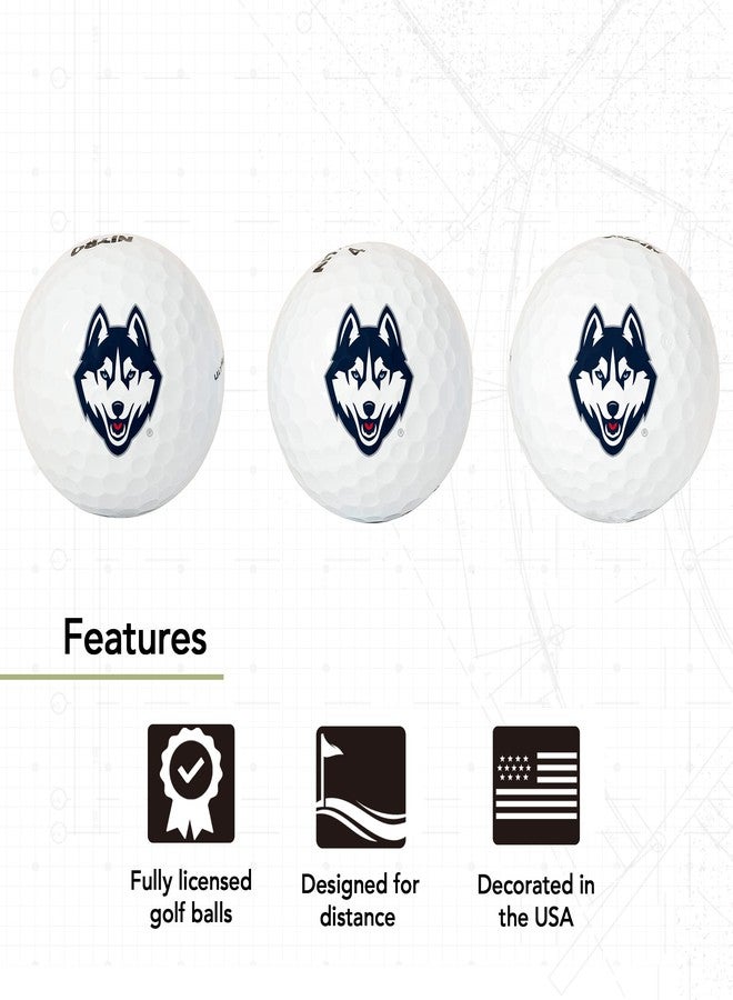 Desert Cactus University of Connecticut Golf Balls 3 Pack – UConn Huskies Full Color Three – Officially Licensed Sport Team Accessory (Design B) - Image 3