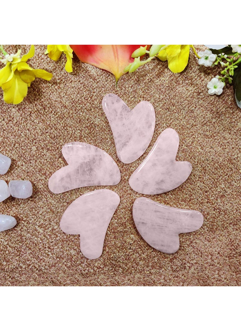 Shubhanjali Shubhanjali Rose Quartz Crystal Gua Sha Stone Rose Quartz Face Stone Gua Sha Face Massage Tool For Fine Lines Glowing Skin and Valentines Gift Love Pink  - Image 3