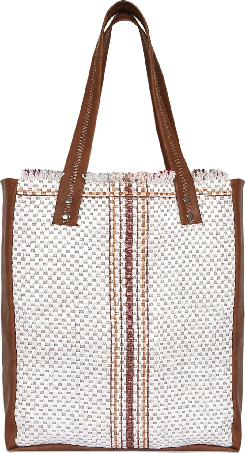 هامور Dough Jute Hand and Shoulder Bag Handbag Grain Brown Beige