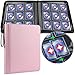 GEAoffice 9 Pockets Top Loader Binder Holds 324 Cards Premium PU Leather Trading Card Binder for Toploader Side Loading Zipper Card Binder Top Loader for 34 Rigid MTG TCG Waterproof Pink - Image 3