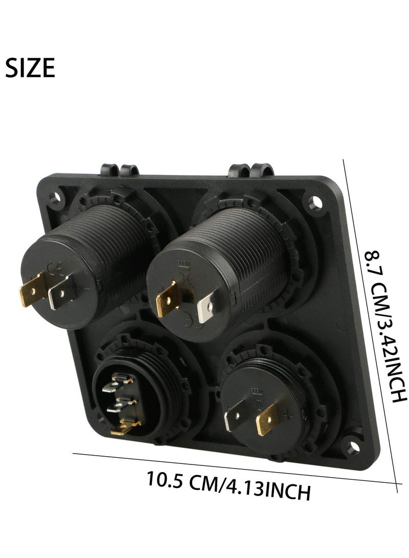 KASTWAVE Car Charger Switch Panel, 4-in-1Function Dual USB Charger LED Voltmeter ON/OFF Toggle Switch Cigarette Socket for Car Boat Marine (Type A) - Image 4