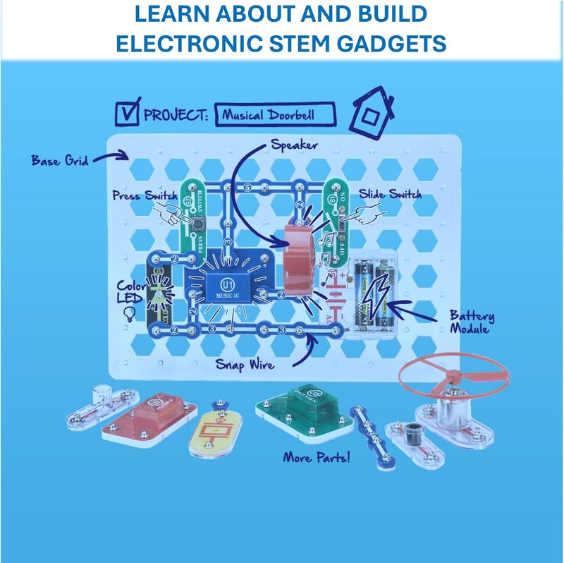 Snap Circuits Jr. SC-100 Electronics Exploration Kit, Over 100 Projects, Full Color Project Manual, 28 Parts, STEM Educational Toy for Kids 8 + - Image 4