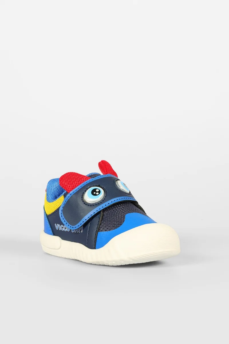 VICCO Loca Printed Baby Boy Navy Blue Casual Shoes
