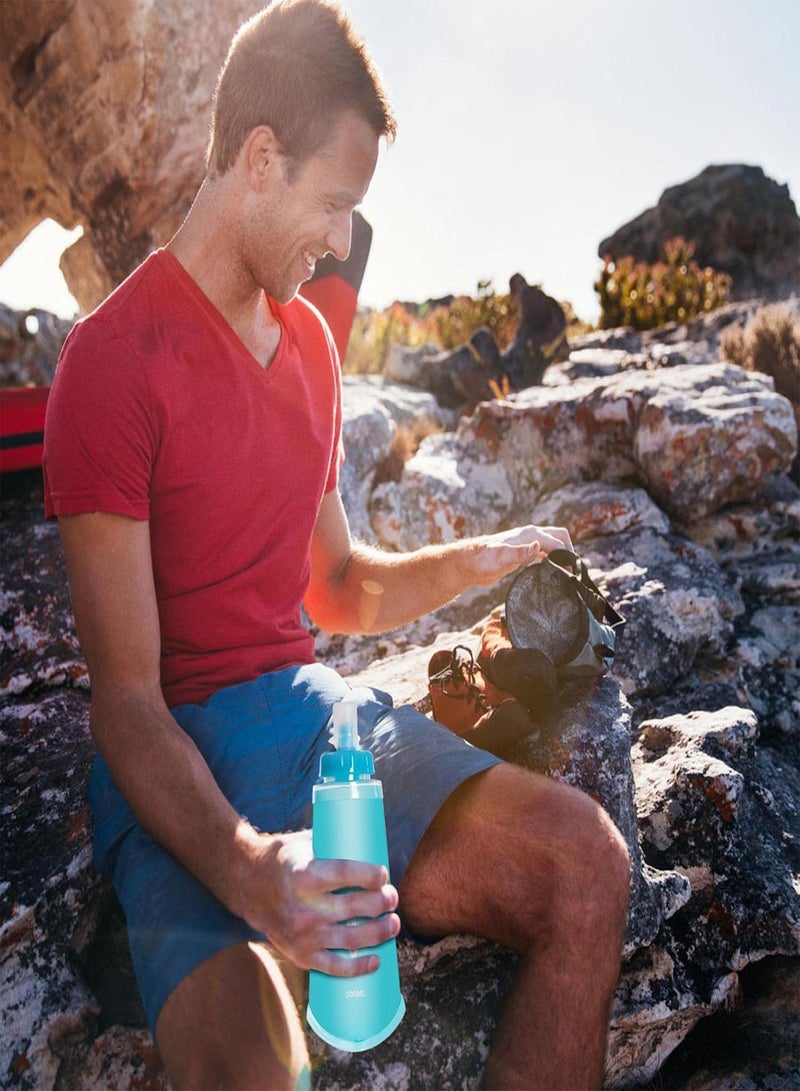 GGOOT Foldable Water Bottles - Portable Water Bottle For Outdoors | Squeeze Bottle Water Filter System For Trail Running, Through Hiking, Travel, Cycling, And Fishing, Dark Mountain - Image 3