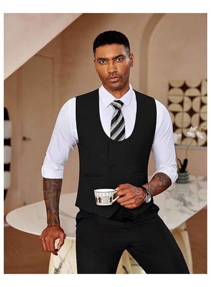 KUYING New Men's British Fashion Slim Fit Suit Vest  - Image 3