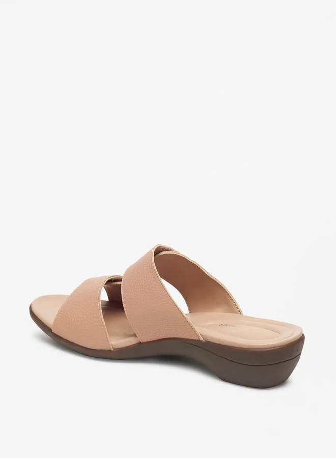 Le Confort Women's Solid Slip-On Sandals with Wedge Heels